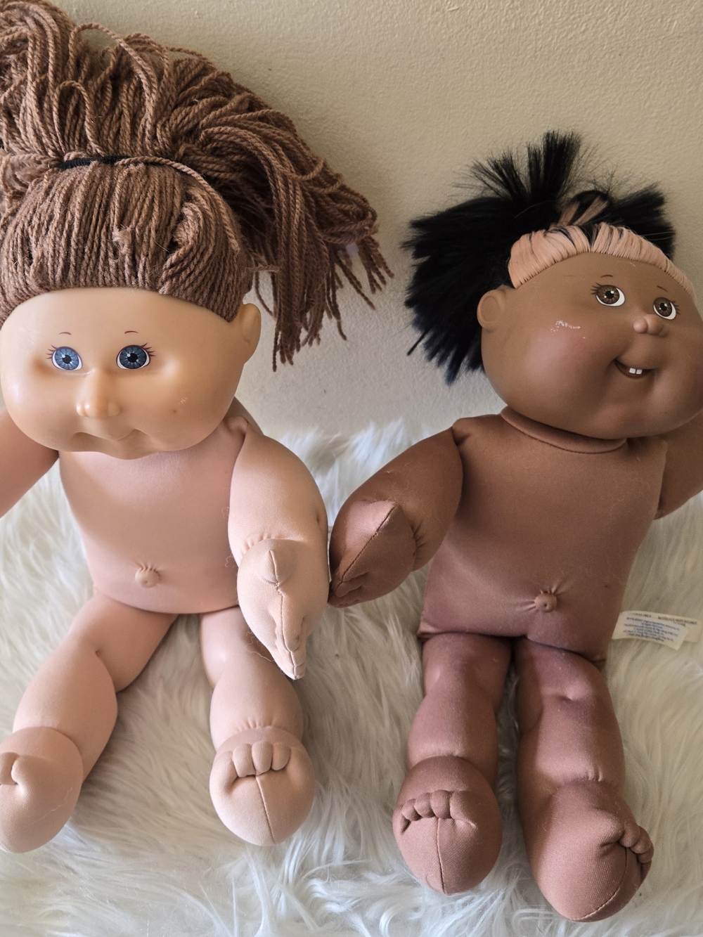 2 Cabbage Patch Kids Style Soft Body Doll - Brown and Light Tan
